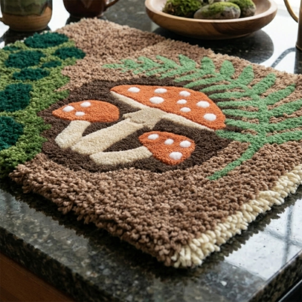 Rubbyoo Latch Hook Rug Kit - Red Mushroom | Handmade Bath Doormat |  Creative Soft Carpet  - image 8