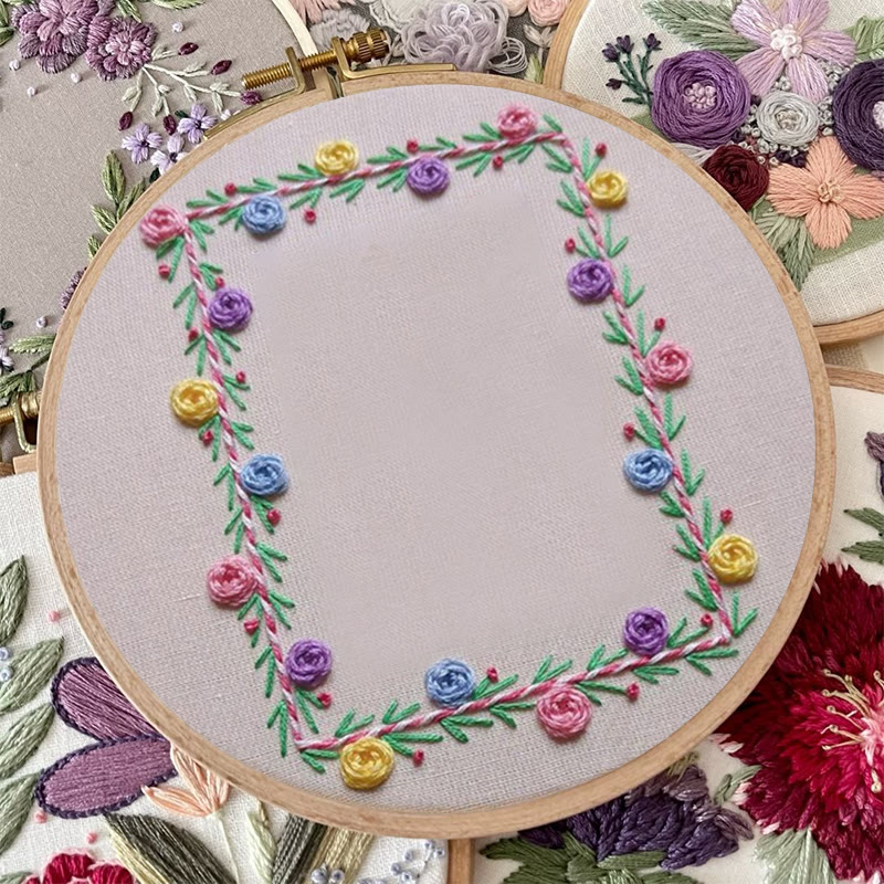 Rubbyoo Embroidery Photo Frame Kit - Colourful Flowers | Easy Needle Craft | Nice Gifts For Lovers - image 6