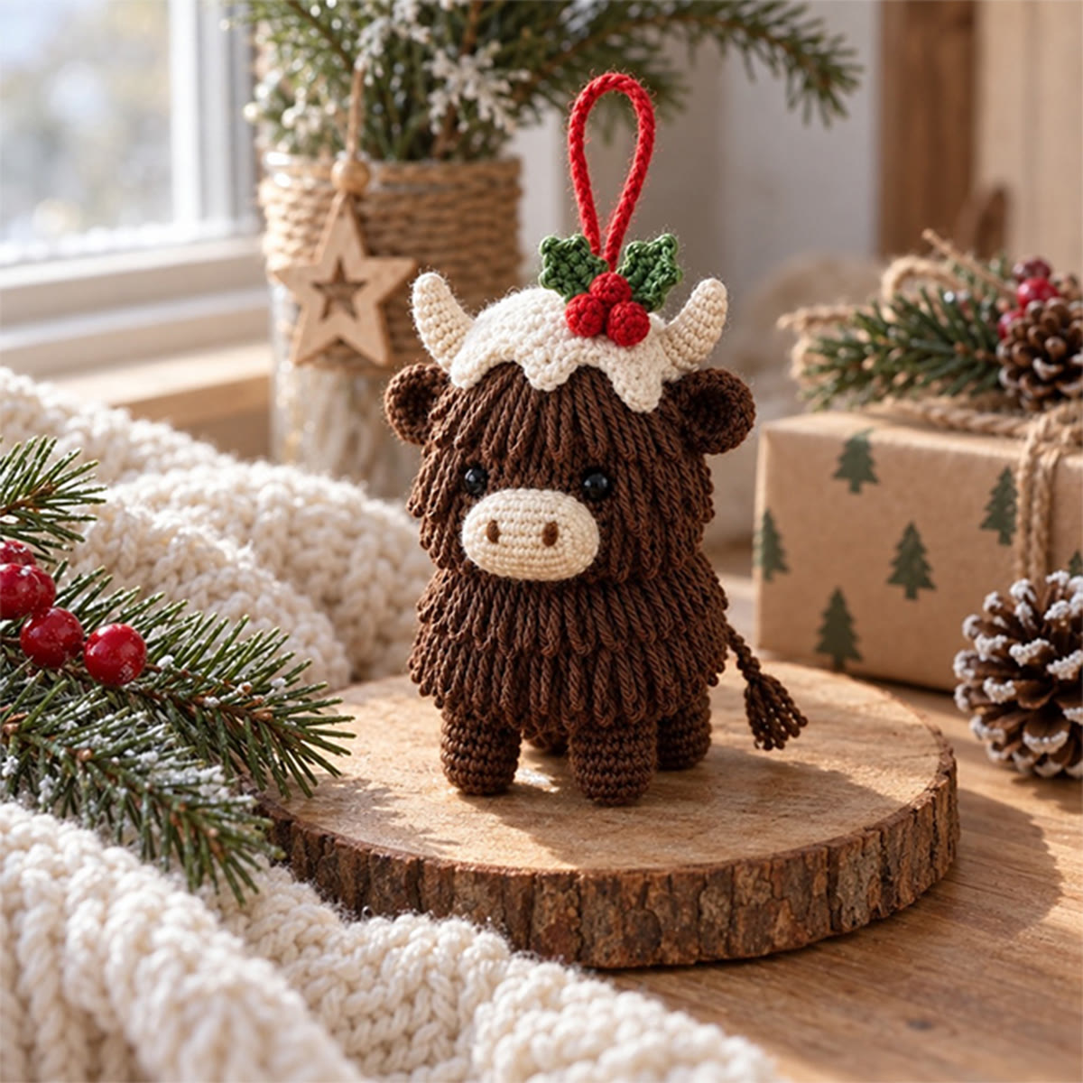 Diy Handmade Highland Cow Crochet Kit - Festive Hanging Ornament | Special Holiday Gift  - image 4