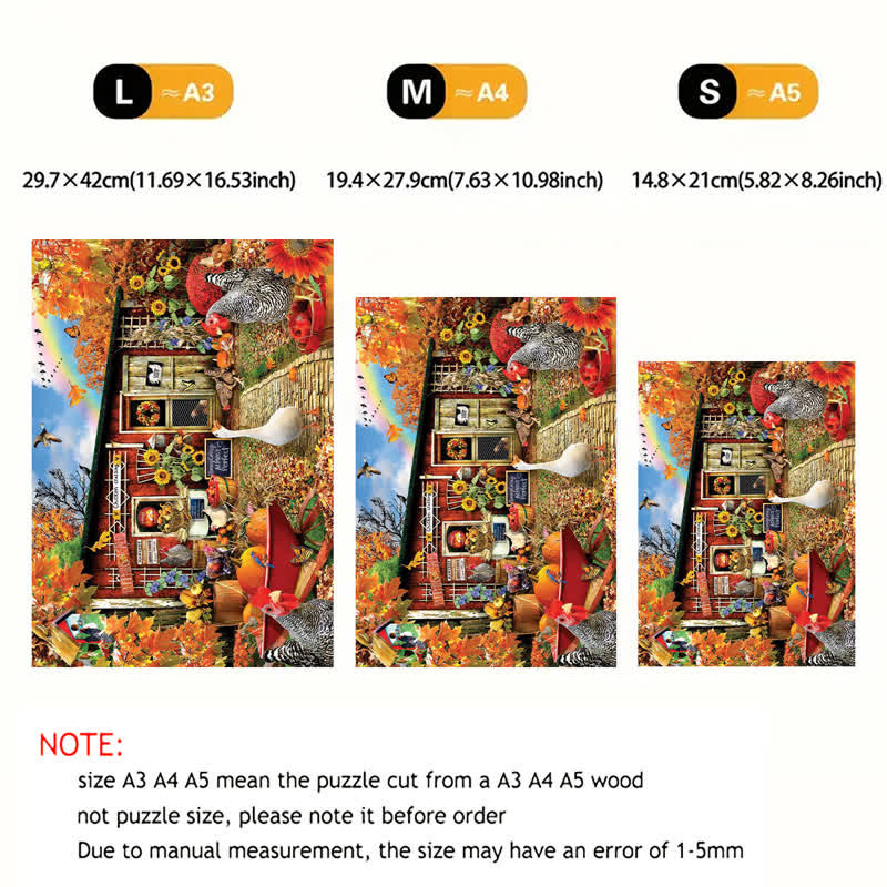 Rubbyoo Chicken Crossing - Wooden Jigsaw Puzzle