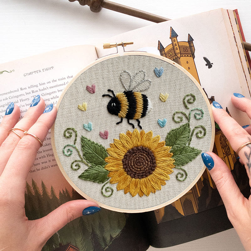 Rubbyoo Embroidery Kit - Sunflower Bee | Diy Floral Insect Art  | Perfect Handicraft For Beginner  - image 10