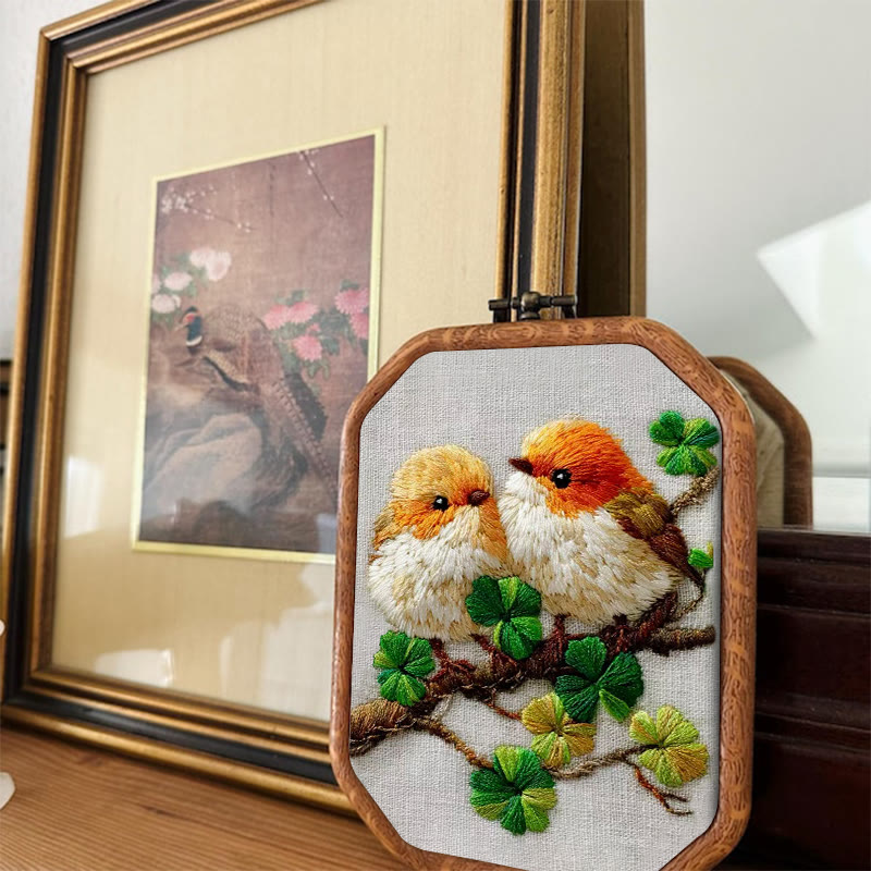 Rubbyoo Embroidery Kit - Twin Birds And Clover | Modern Decorative Craft | Perfect For Beginner Diy - image 6