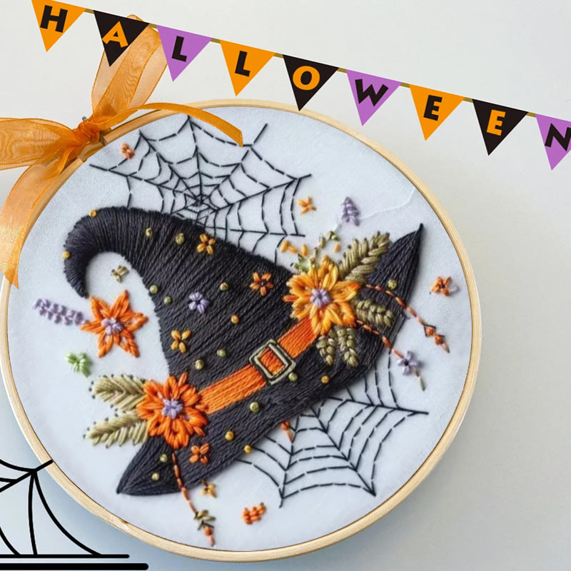 Rubbyoo Embroidery Kit - Spider Wizard Hat | Decorative Halloween Craft | Spooky Halloween Gifts - image 5