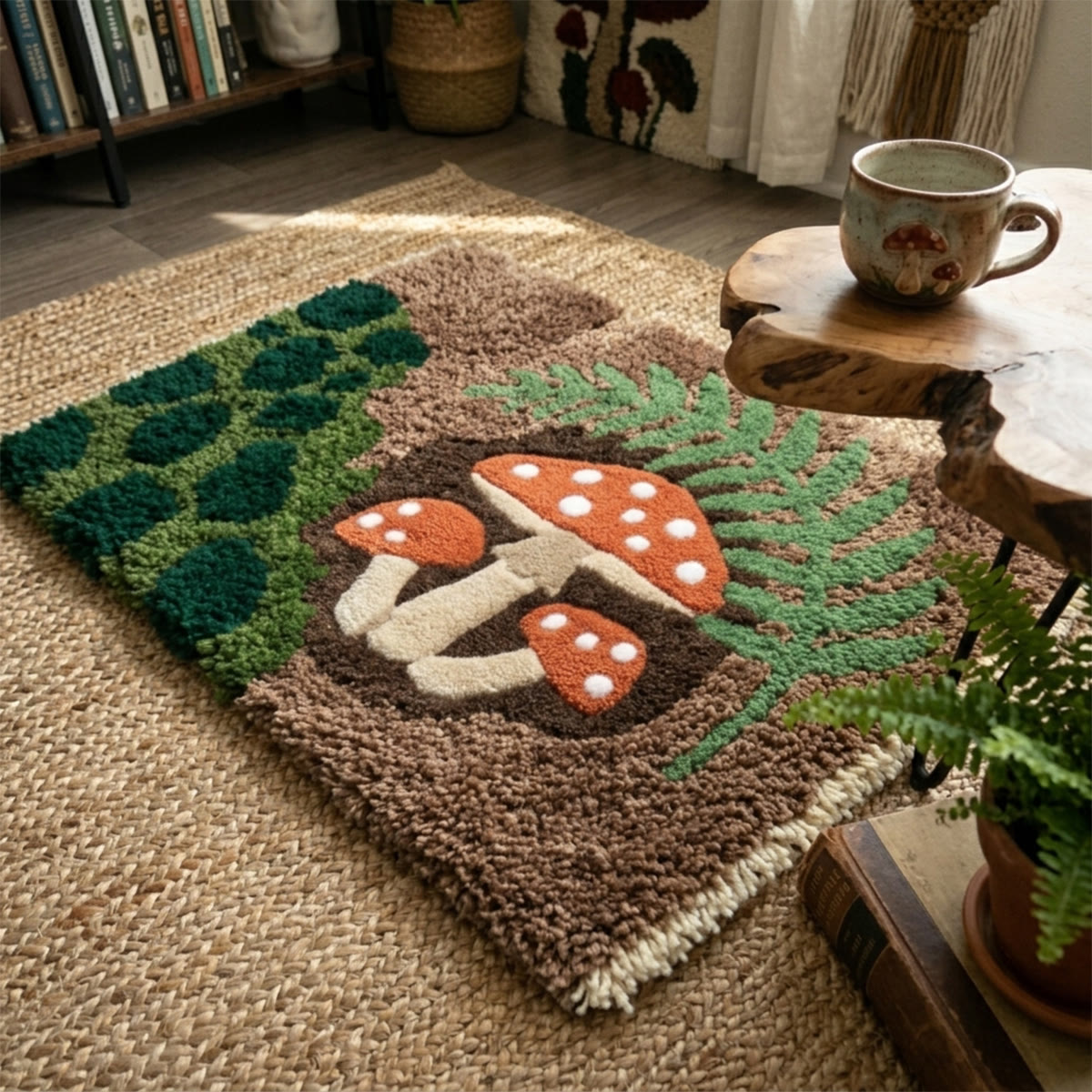 Rubbyoo Latch Hook Rug Kit - Red Mushroom | Handmade Bath Doormat |  Creative Soft Carpet  - image 4