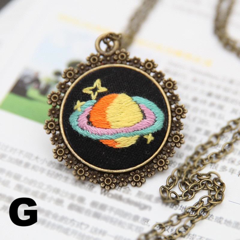 Embroidery Landscape Necklace Kits | Diy Backpack Pendant | Unique Birthday Gifts - G - image 11