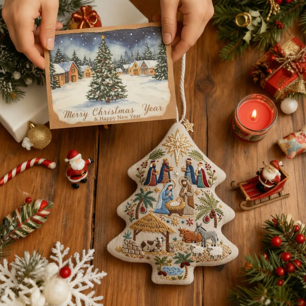 Rubbyoo Tree-shaped Embroidery Kit - The Birth Of Jesus | Ideal Religious Christmas Accent | Christian Nativity Scene Craft - image 4