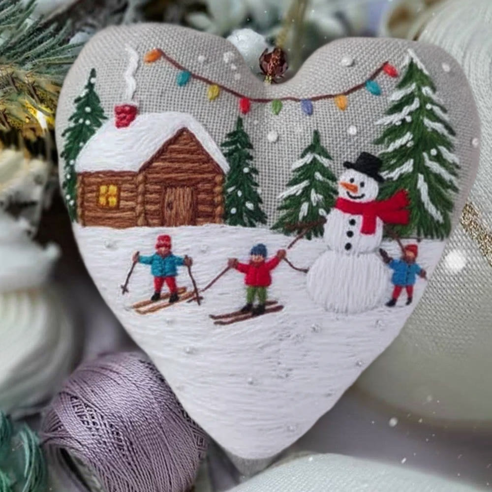 Rubbyoo Heart Embroidery Kit - Winter Snowman | Christmas Handmade Decor | Diy Holiday Gift - image 10