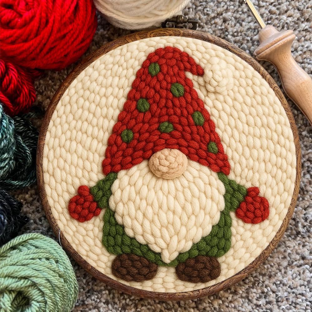 Christmas Gnome Punch Needle Kit - DIY Holiday Craft | Wall Art for Christmas Season - image 6