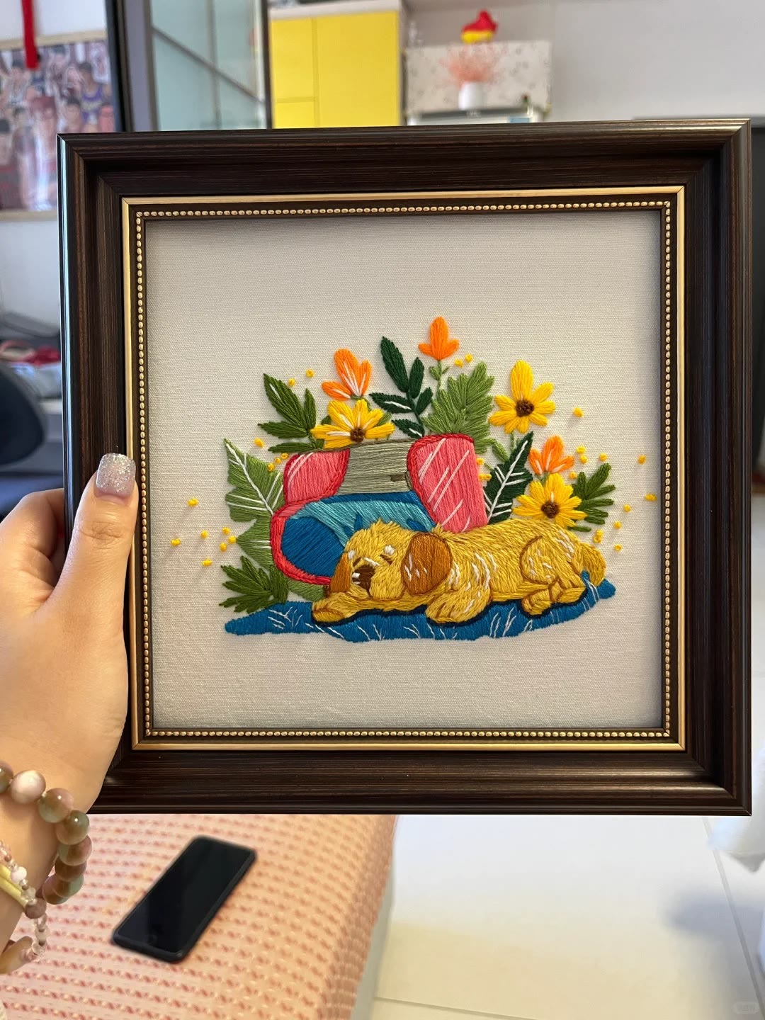 Rubbyoo Embroidery Kit - Scenery Series Needlecraft | Diy Home Decor | Unique Housewarming Gift - Sleeping Puppy - image 10