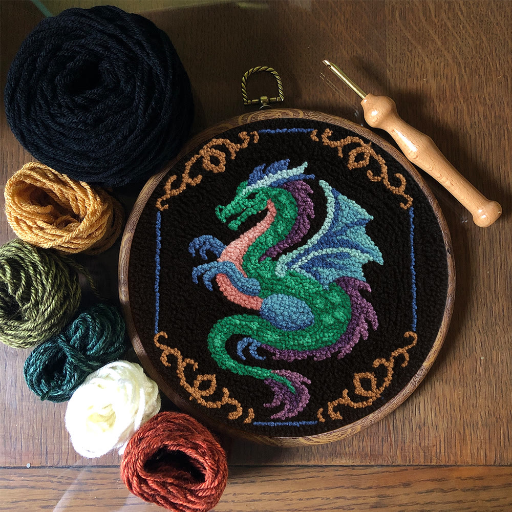 Mythical Dragon Punch Needle Kit - Artisan-crafted Art | Exotic Handcraft Item - image 10