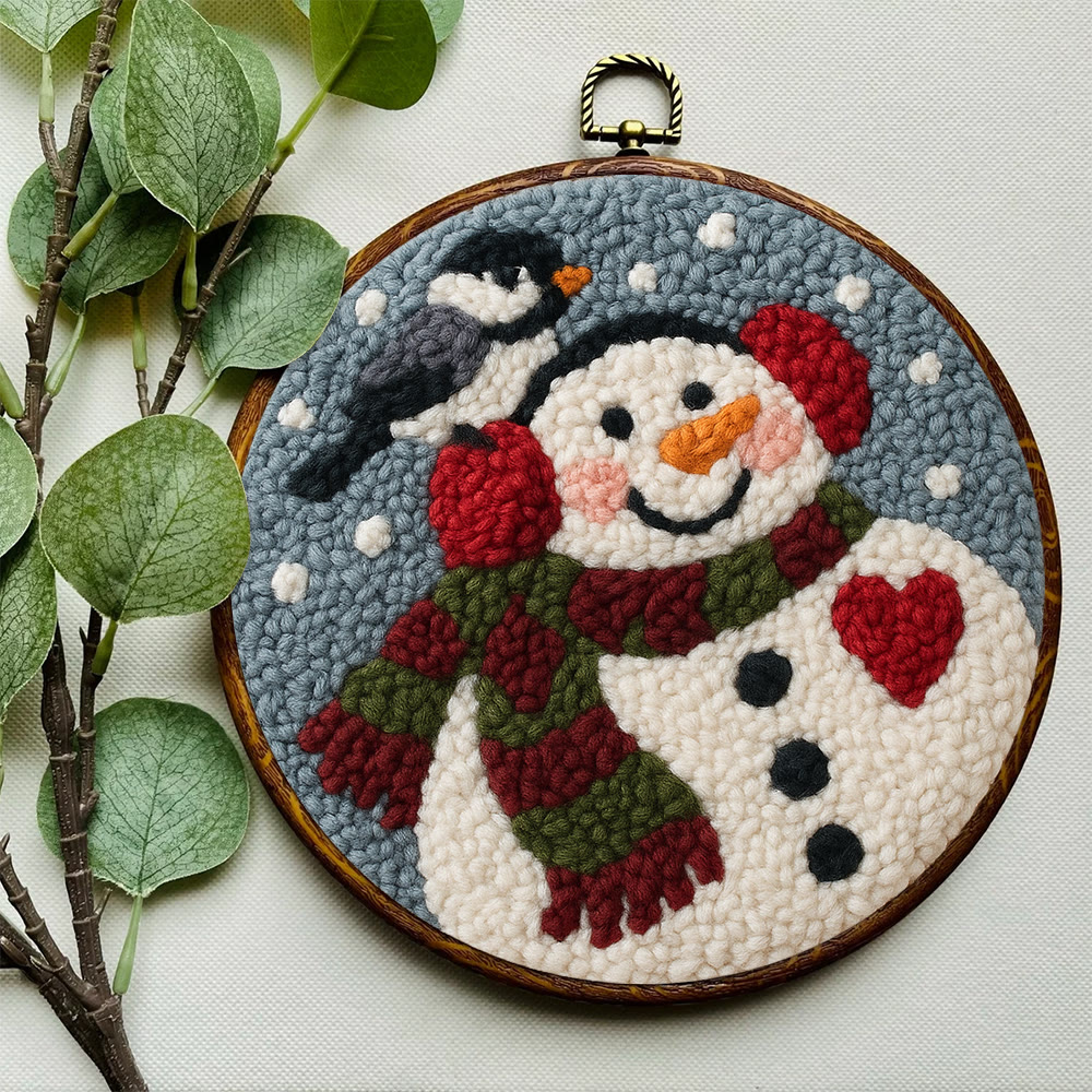Smiling Snowman Punch Needle Kit – Creative Fiber Art | Cheerful Winter Accent - image 7