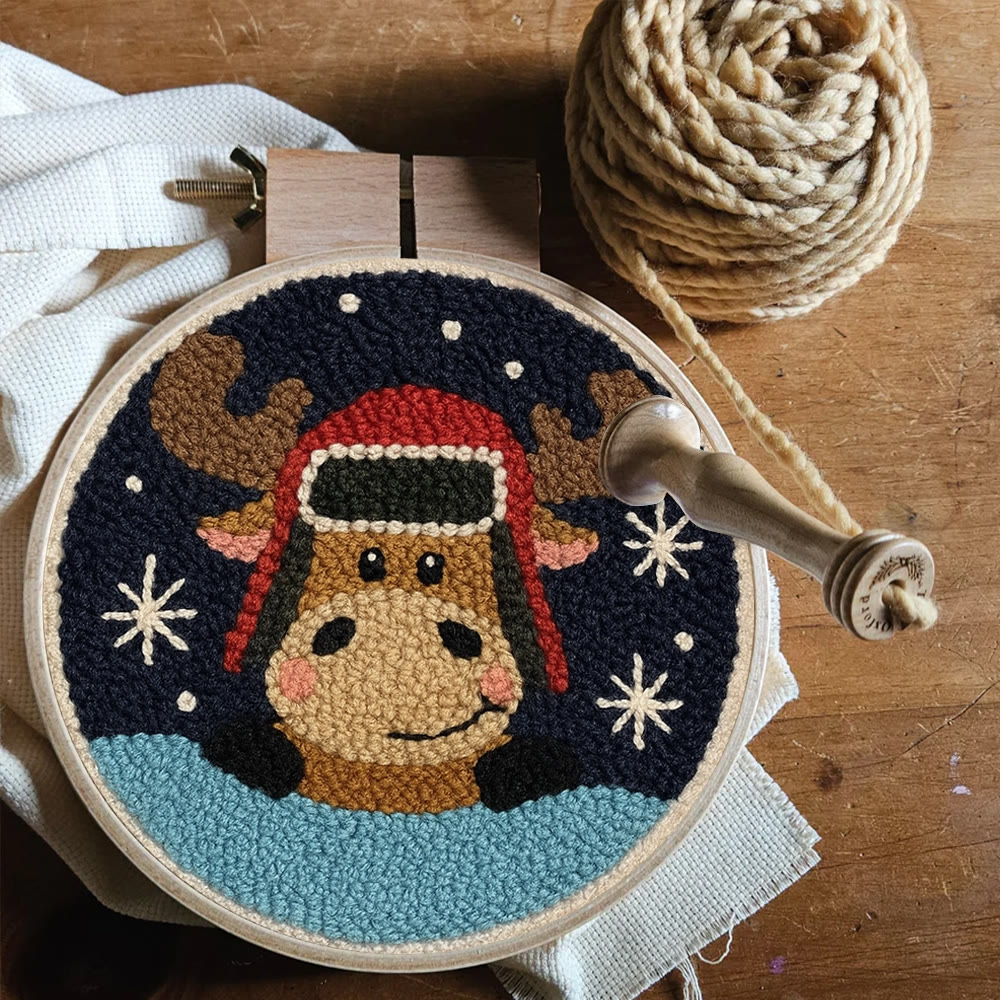  Cute Elk Punch Needle Kit - Handmade Animal Art | Perfect Holiday Gift - image 9