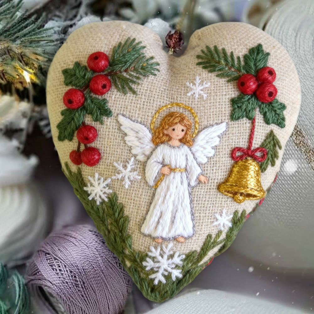 Rubbyoo Heart Embroidery Kit - Angel Blessing  |  Handmade Christmas Collection | Home Hanging Craft  - image 10