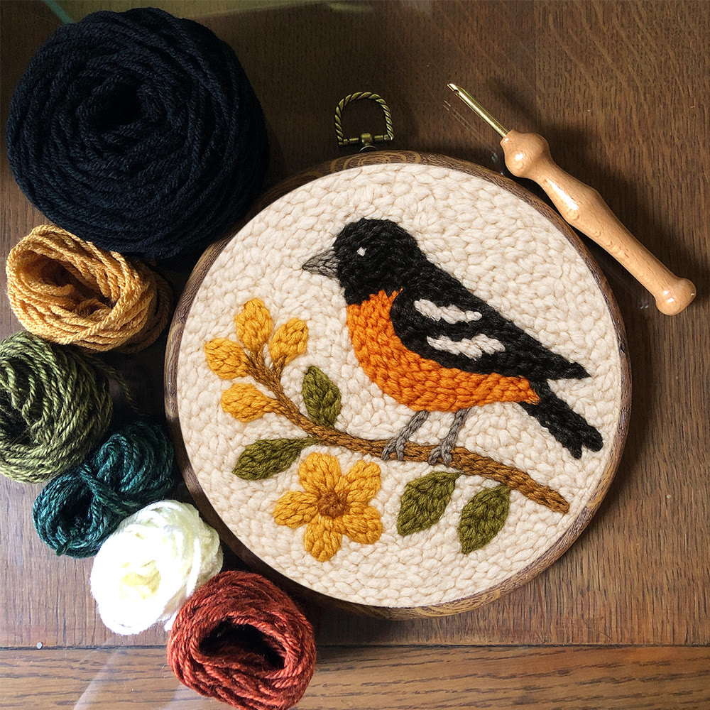 Oriole Bird Punch Needle Kit - Decorative Gift For Housewarming | Perfect Craft For Bird Lovers - image 9