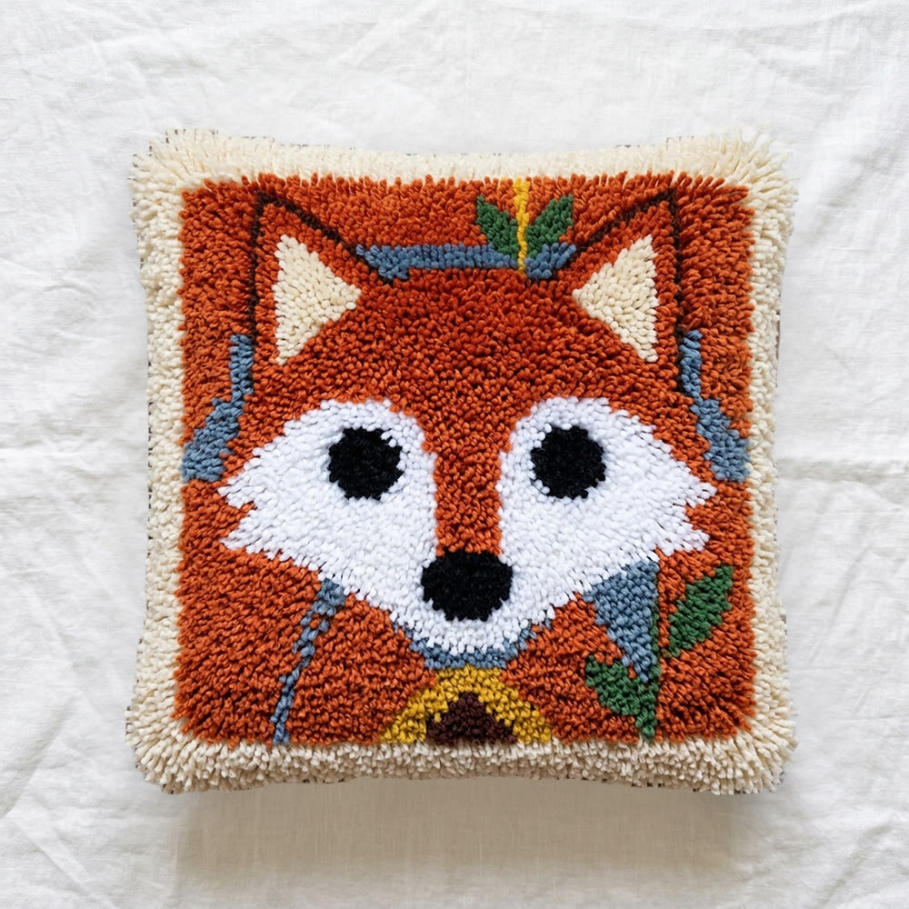 Rubbyoo Latch Hook Pillow Kit - Woodland Fox | Handmade Living Room Decor | Unique Housewarming Craft  - image 6