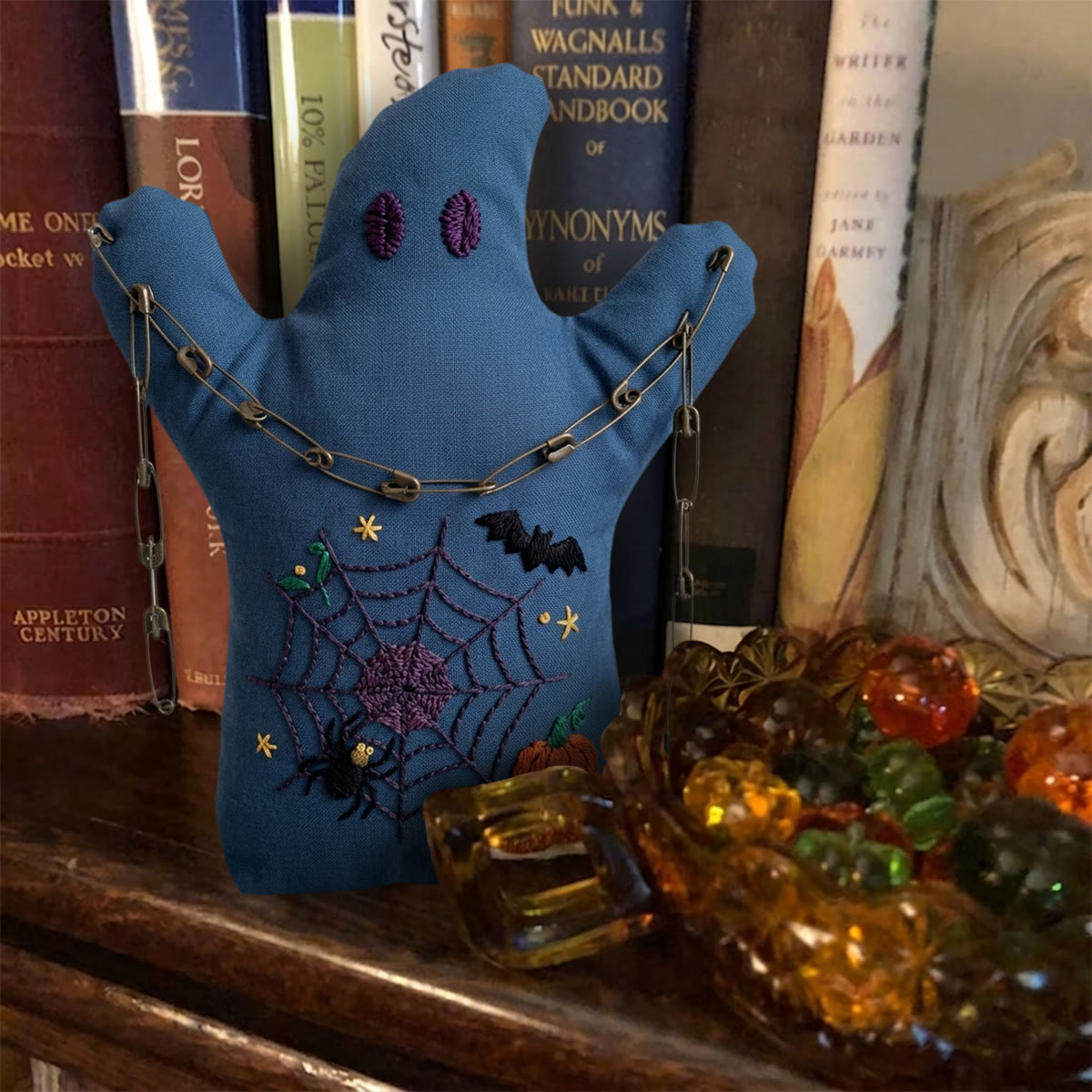 Rubbyoo Ghost Embroidery Kit - Halloween Spotted Spider Web | Beginner-friendly Gothic Needlework | Witchy Handmade Gift For Kids - image 4