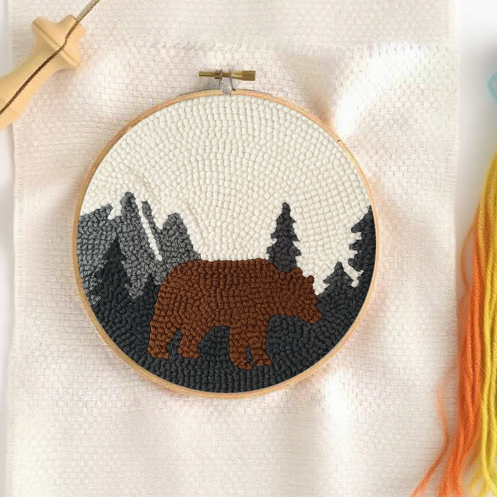Fierce Bear Punch Needle Kit - Diy Animal Coaster | Nice Desk Decor - image 9