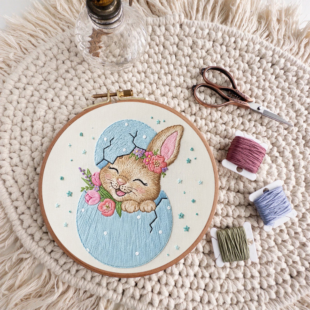 Rubbyoo Embroidery Kit - Easter Bunny | Embroidery Rabbit Pattern | Diy Spring Decoration - image 10