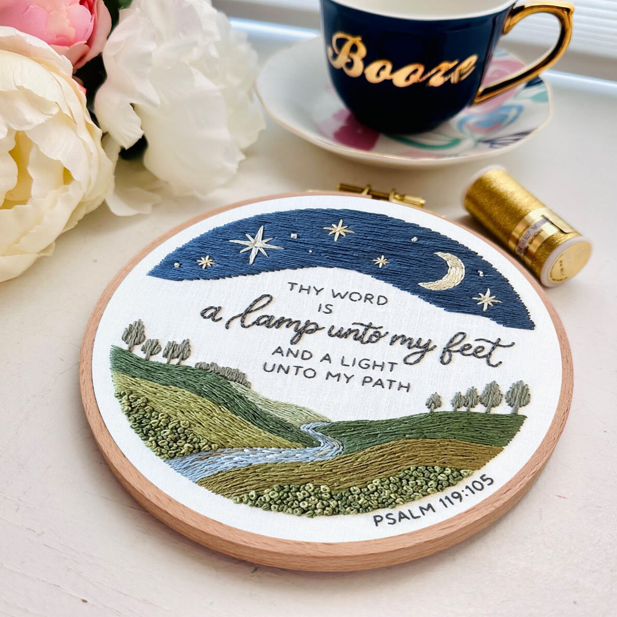 Rubbyoo Embroidery Kit - God's Word Lights My Path | Bible Psalm 119:105 | Devotional Room Decor  - image 6