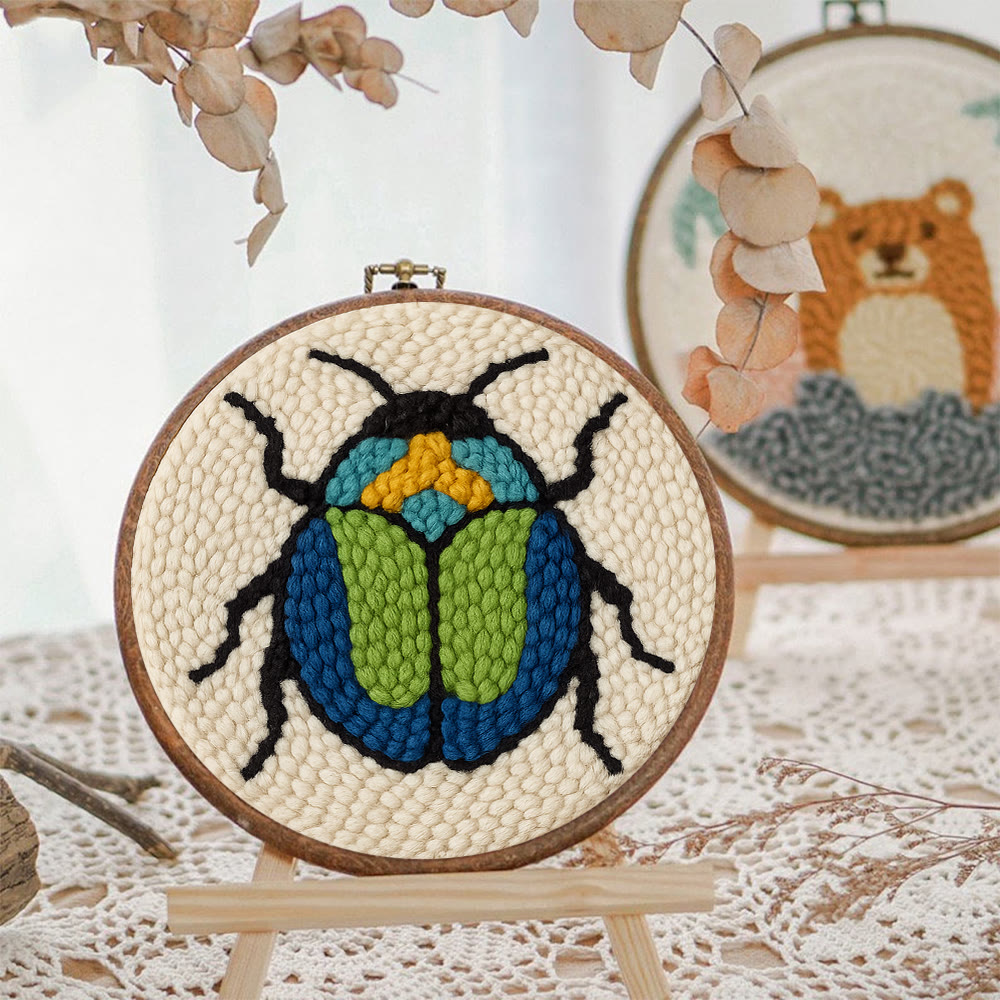 Scarab Beetle Punch Needle Kit - Creative Wall Decor | Diy Insect Artwork Gift  - image 8