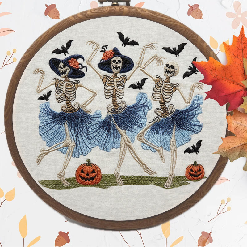 Rubbyoo Embroidery Kit - Ballet Skeleton | Halloween Gothic Handicraft | Diy Hanging Ornament  - image 8