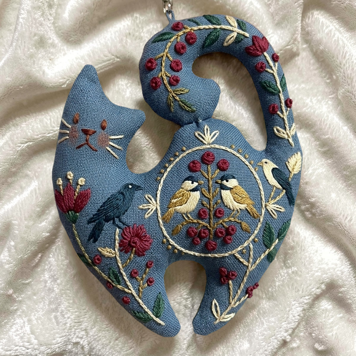 Rubbyoo Kitty Embroidery Kit - Couple Parrots | Floral & Animal Motif | Backpack Decor Highlight - image 7