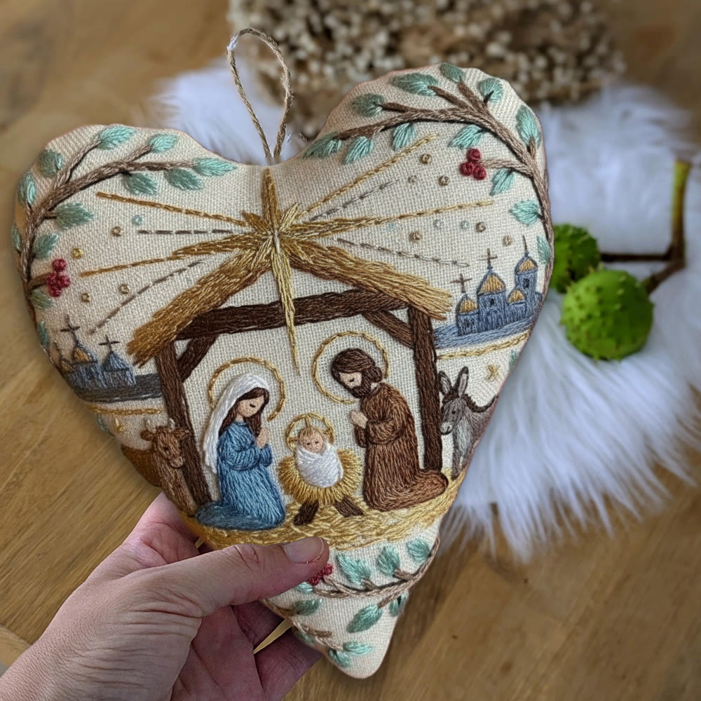 Rubbyoo Heart Embroidery Kit - Christmas Nativity | Stitch Handmade Craft | Diy Hanging Craft  - image 6