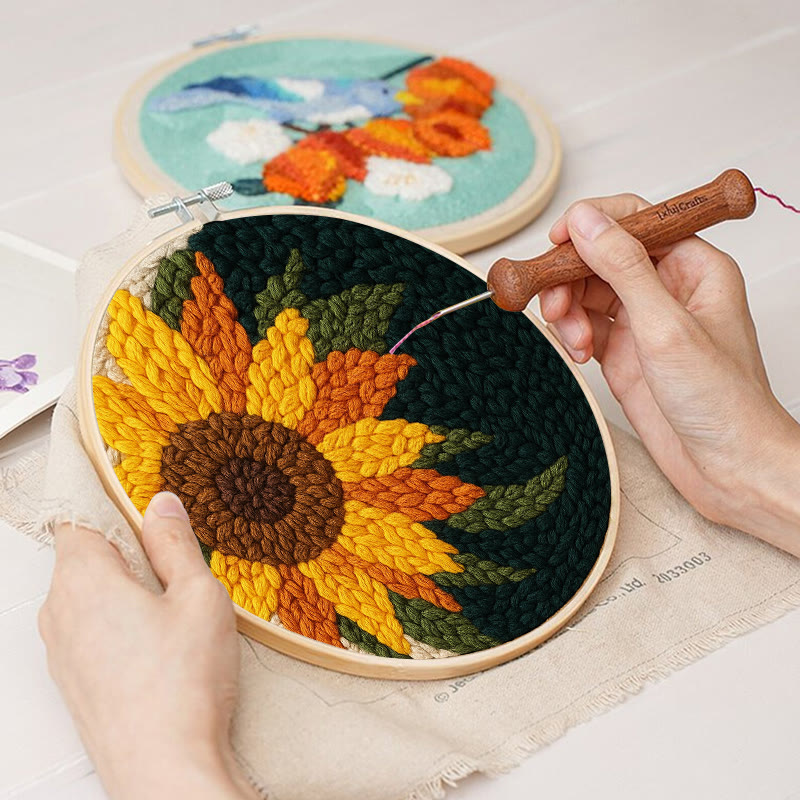  Sunflower Punch Needle Kit - Handmade Floral Craft | Perfect For Room Decor - image 3