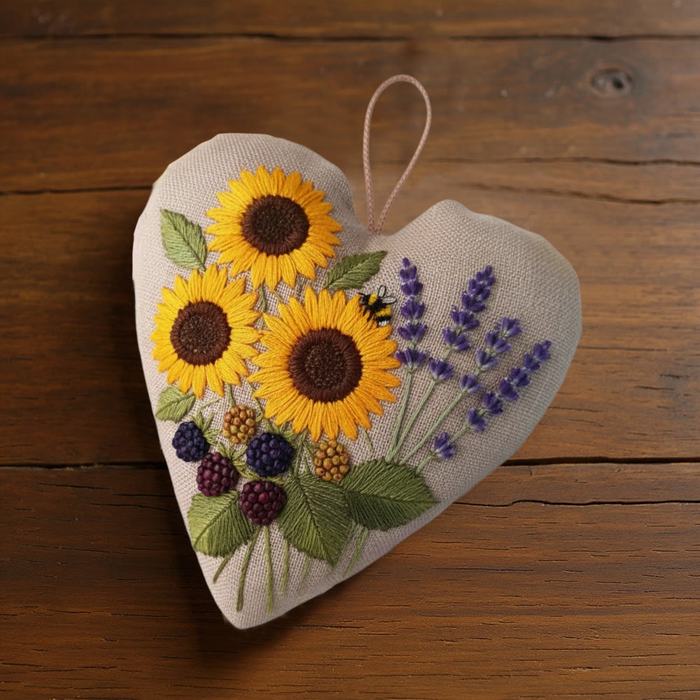 Rubbyoo Heart Embroidery Kit - Sunflower Lavender | Vibrant Handstitched Craft | Bright Home Decor Adornment - image 10