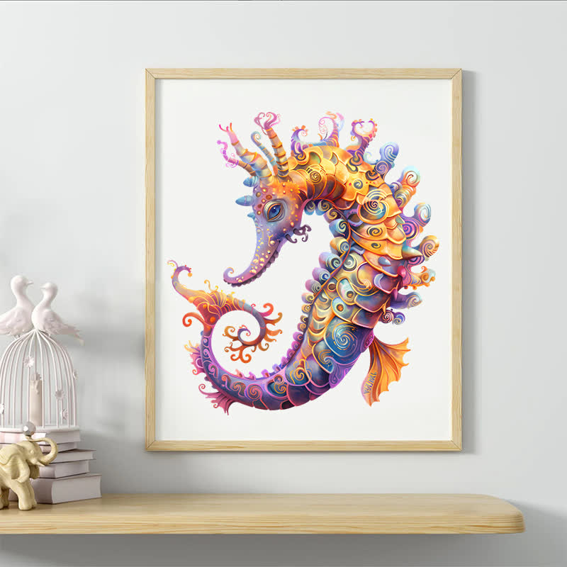 Colorful seahorse - Wooden Jigsaw Puzzle
