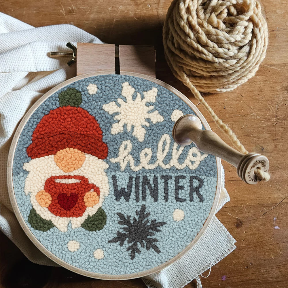 Winter Gnome Punch Needle Kit - Diy Christmas Handicraft | Unique Winter Decoration  - image 5