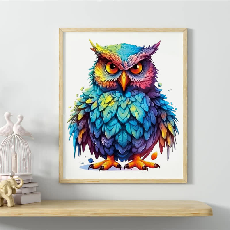 Rubbyoo With Colorful Feathers - Wooden Jigsaw Puzzle