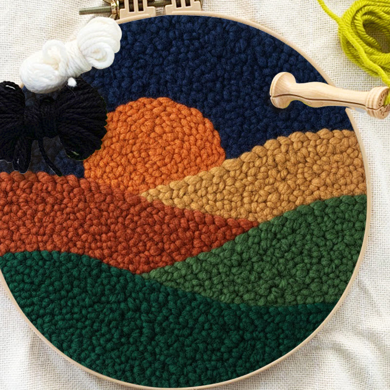 Twilight Mountain Sunset Punch Needle Kit – Elegant Handmade Decor Pendant | Newbie-easy Diy Creation - image 12