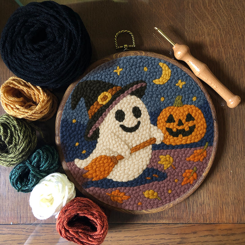 Happy Halloween Ghost Punch Needle Kit - Adorable Halloween Decor | Nice Holiday Handicraft  - image 6