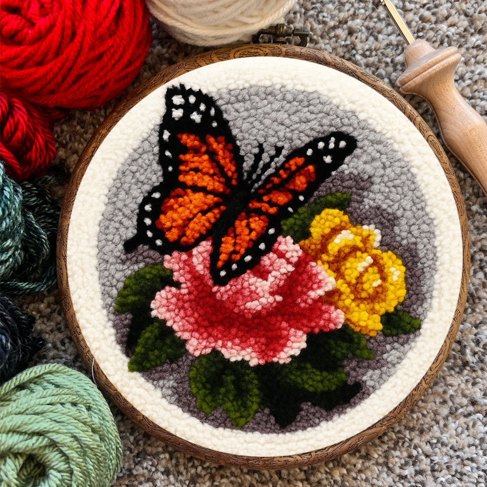 Fascinating Butterfly Punch Needle Kit - Charming Floral Craft | Perfect Handmade Gift For Her - image 8