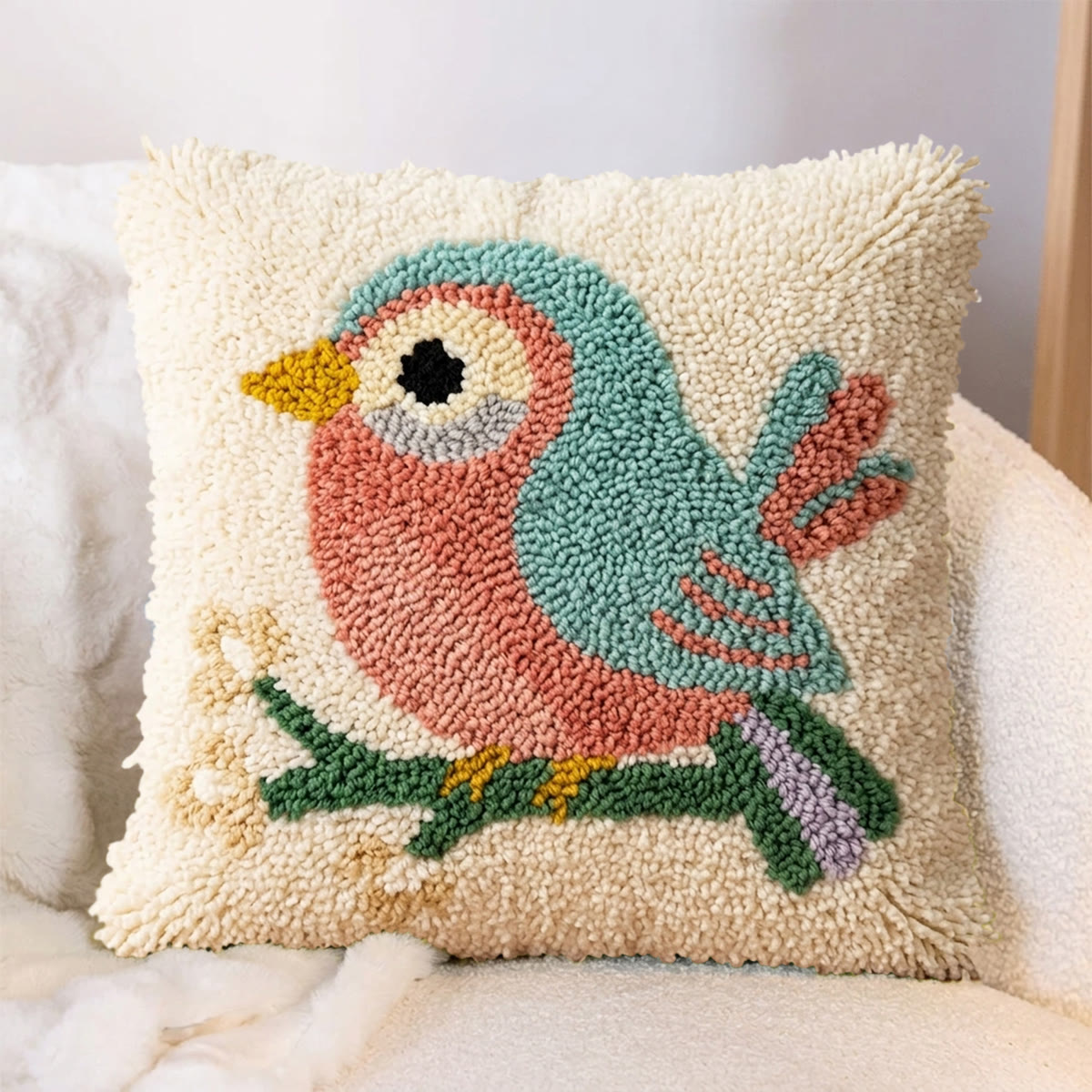 Rubbyoo Latch Hook Pillow Kit - Spring Bird | Versatile Home Decor | Perfect Gift For Bird Lovers - image 6