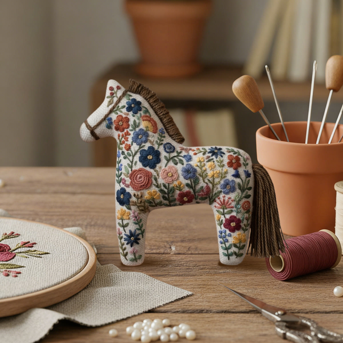 Rubbyoo Dala Horse Embroidery Kit - Wildflower | Special Handmade Gift For Mom | Creative Art For Diy Lovers - image 6