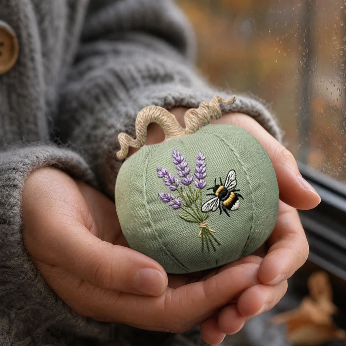 Rubbyoo Halloween Pumpkin Embroidery Kit -  Floral Song | Easy-to-do Hallowmas Style Decor | Elegant Flowers Vibe Gift For Her - image 4