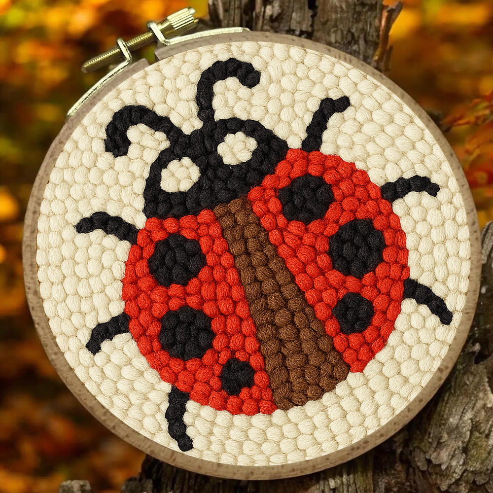 Ladybug Punch Needle Kit - Beginner Needlework Kit | Diy Yarn Craft  - image 3