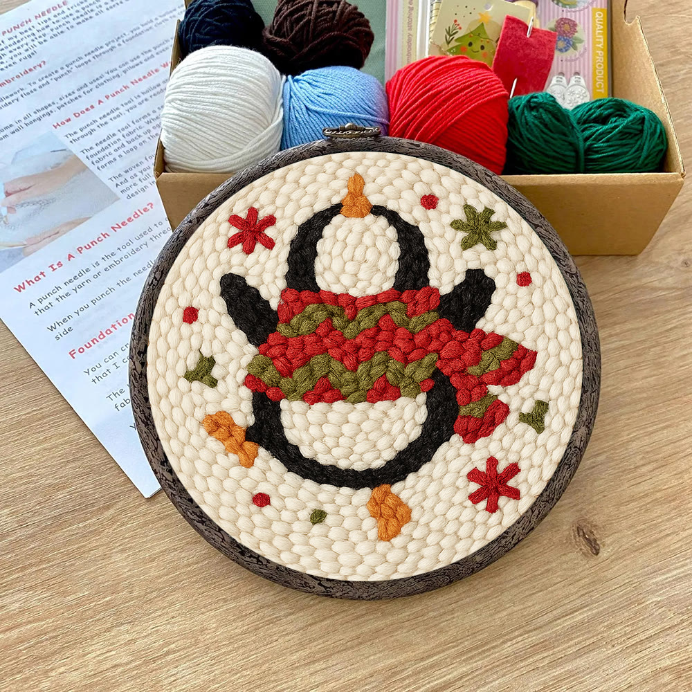 Dancing Penguin Punch Needle Kit - Easy Decorative Handicraft | Perfect Christmas Gifts  - image 5