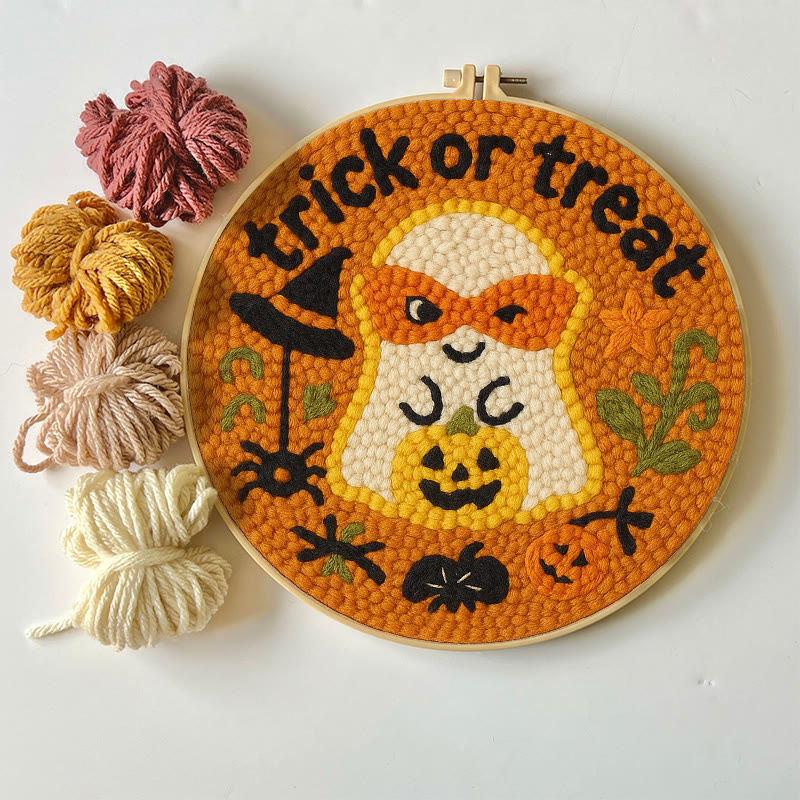 Naughty Ghost Punch Needle Kit - Creative Holiday Handicraft | Personalized Halloween Decor - image 8