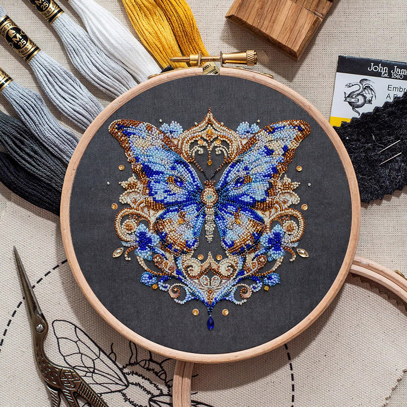 Rubbyoo Bead Embroidery Kit - Stunning Butterfly | Precious Handmade Art | Perfect Gift For Her - image 4
