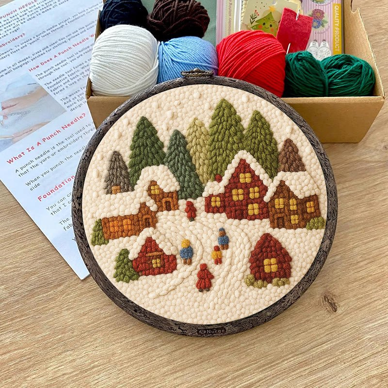  Winter Scene Punch Needle Kit - Christmas Handmade Craft | Christmas Home Ornament - image 8