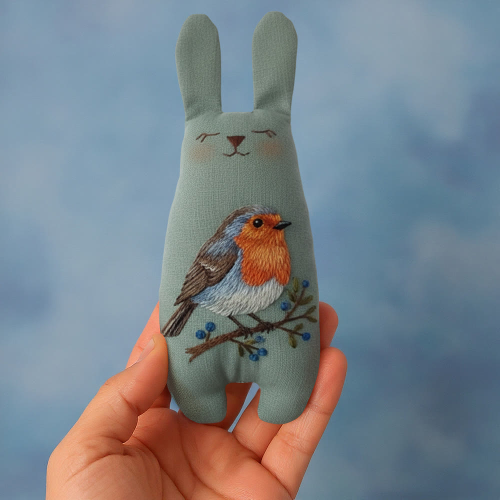 Rubbyoo Bunny Toy Embroidery Kit - Little Robin | Diy Sewing Art | Stuffed Bunny Pattern - image 4