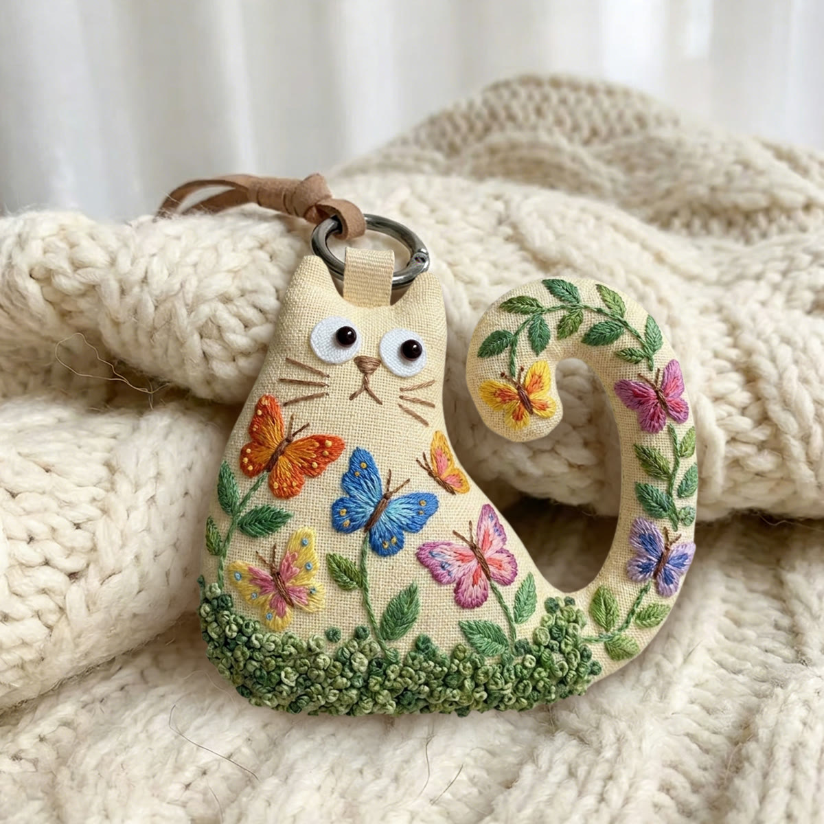 Rubbyoo Cat Embroidery Kit - Butterfly And Floral | Whimsical Gift For Her | Dreamy Nursery Decor - image 2