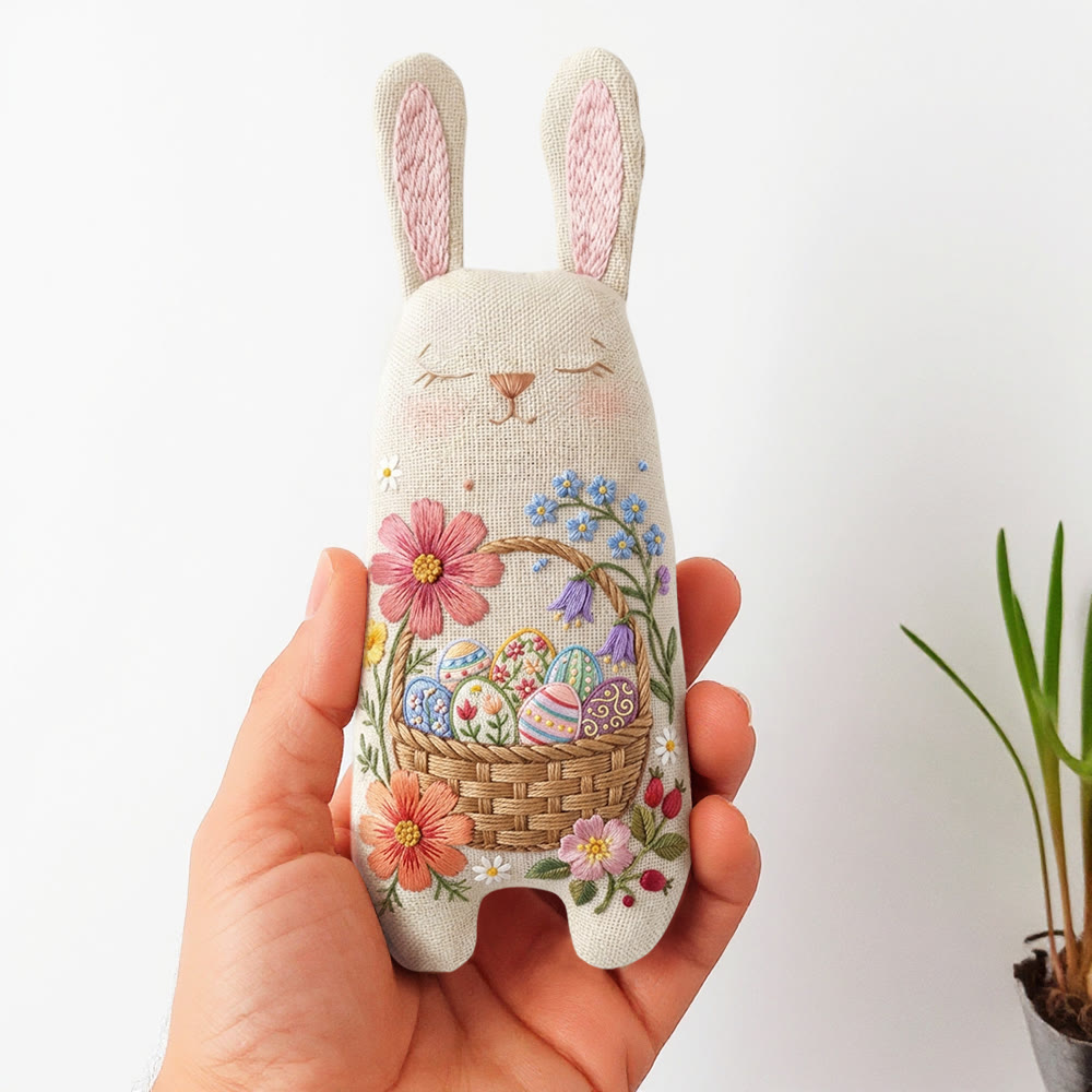 Rubbyoo Bunny Toy Embroidery Kit  - Easter Basket  | Adorable Stuffed Bunny Toy | Diy Sewing Kit | Unique Birthday Gift  - image 3