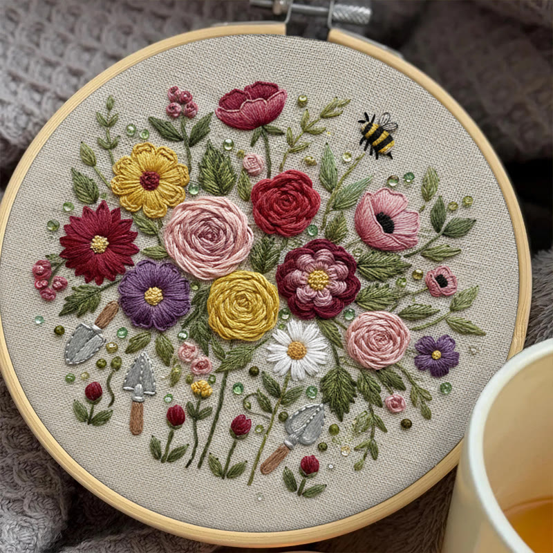 Rubbyoo Embroidery Kit - Fantastic Flower | Floral Room Ornament | Handmade Birthday Gifts - image 9