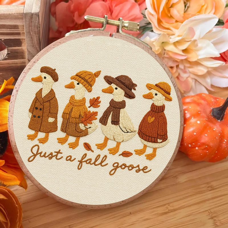 Rubbyoo Embroidery Kit - Autumn Goose | Halloween Animal Craft | Nice Handmade Gifts - image 4