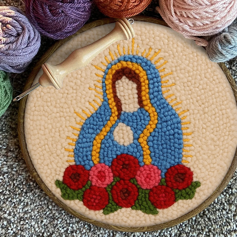  Our Lady Of Altagracia Punch Needle Kit - Handmade Stitch Art | Nice Wall Hanging Creation - image 11
