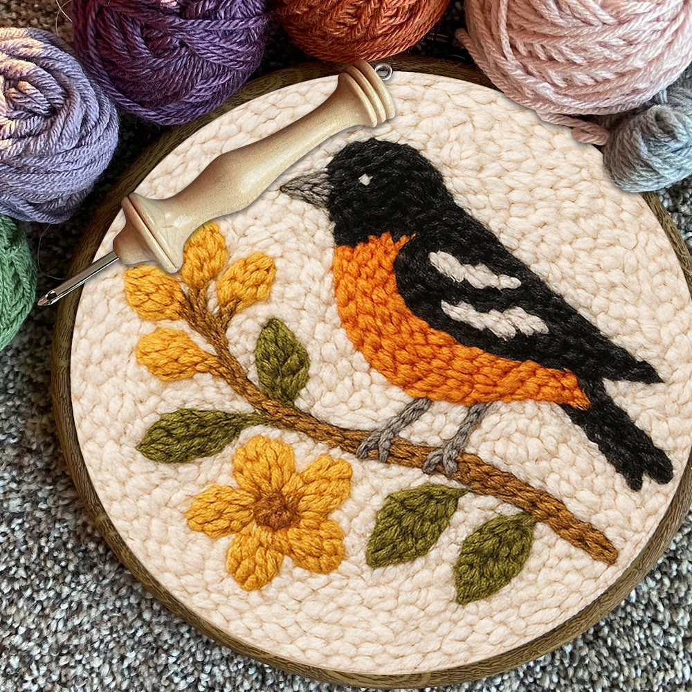 Oriole Bird Punch Needle Kit - Decorative Gift For Housewarming | Perfect Craft For Bird Lovers - image 8